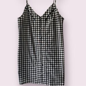 The Fifth Label Monochrome Checkered Slip Dress